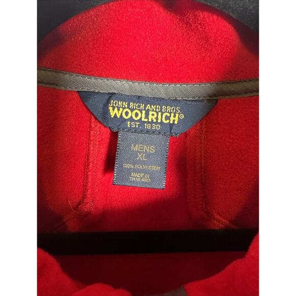 VTG Woolrich John Rich and Bros Mens Fleece Full Zip Jacket Men’s XL Red - Picture 3 of 7